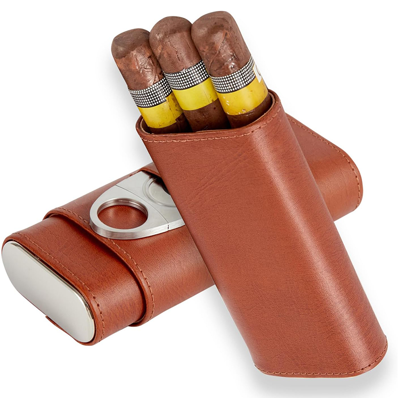 Premium Cigar Case - Портативный набор для хранения сигар, кожаный