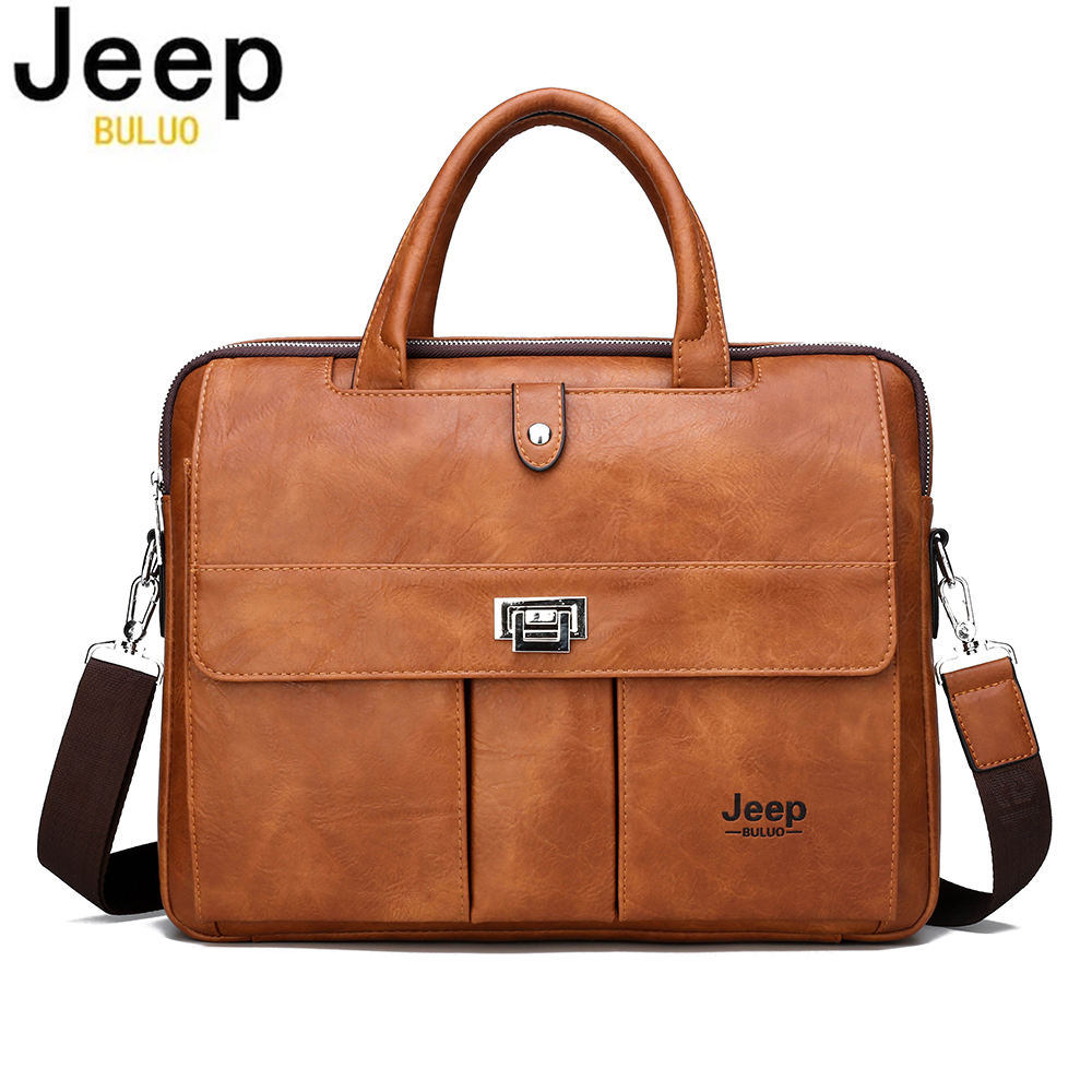 Leather Briefcase - Мужской кожаный портфель Jeep Buluo для