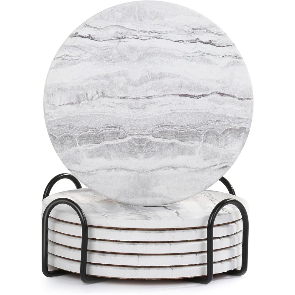 Набор из 6 впитывающих подстав – обзор и цена Marble Coaster Set