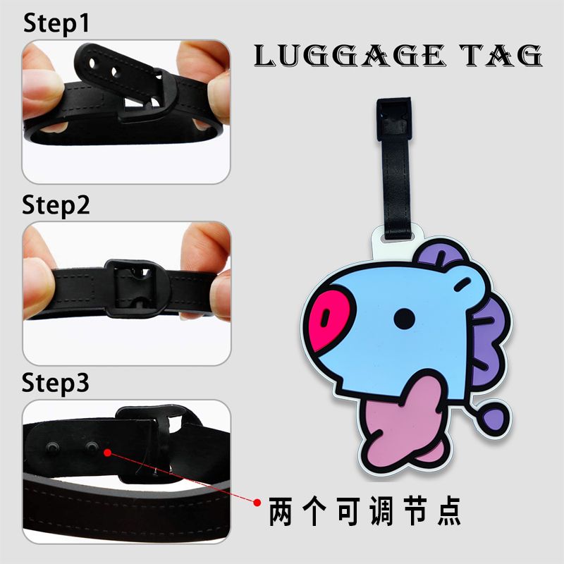 BT21 Мультяшный милый брелок-б – обзор и цена Travel Luggage Set