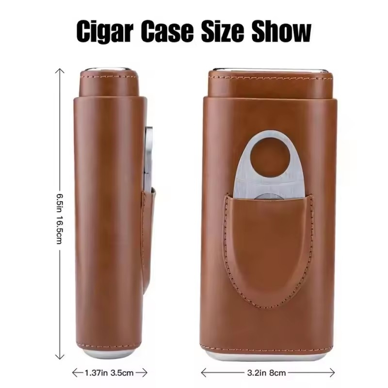 Кожаный чехол для сигар на 3-х – обзор и цена Premium Cigar Case